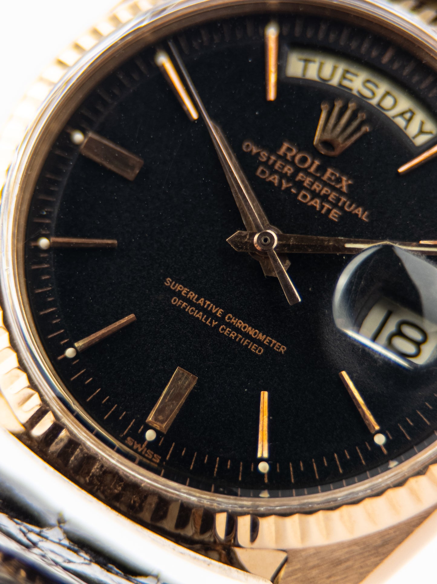 Rolex Day-Date 1803 Matte Black Pie-Pan Dial