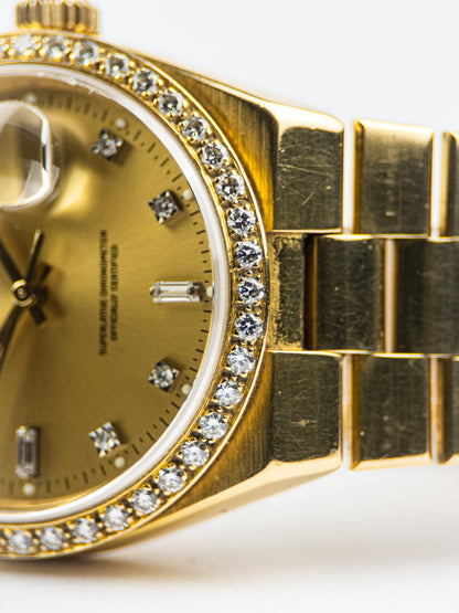 Rolex Day-Date 19048 Oysterquartz Diamond Set