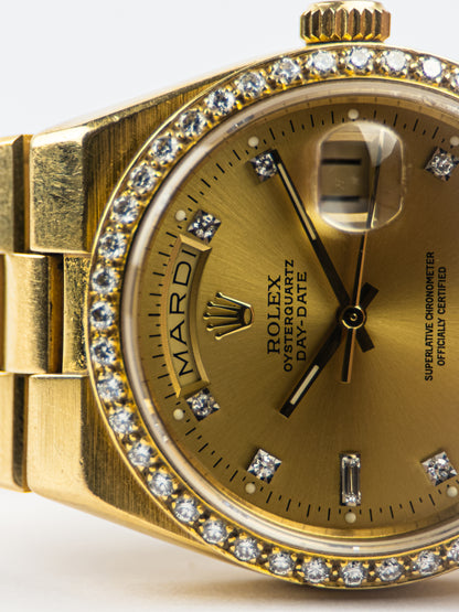 Rolex Day-Date 19048 Oysterquartz Diamond Set