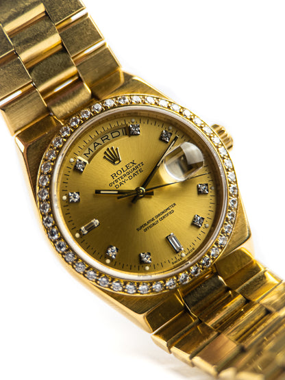 Rolex Day-Date 19048 Oysterquartz Diamond Set