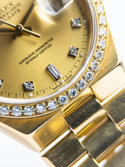 Rolex Day-Date 19048 Oysterquartz Diamond Set