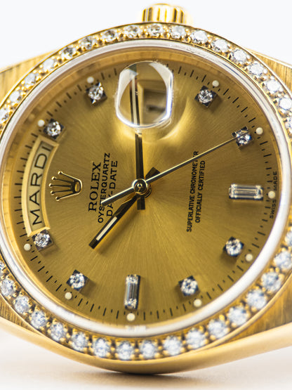 Rolex Day-Date 19048 Oysterquartz Diamond Set